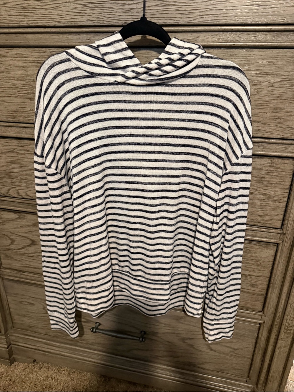 Target Striped Cowl Neck Sweater - White & Navy